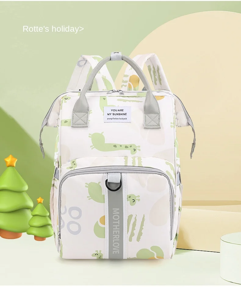 Mummy Bag Mother and Baby Backpack Portable Shoulder Bag Large Capacity Lightweight Crossbody Bag for Outings