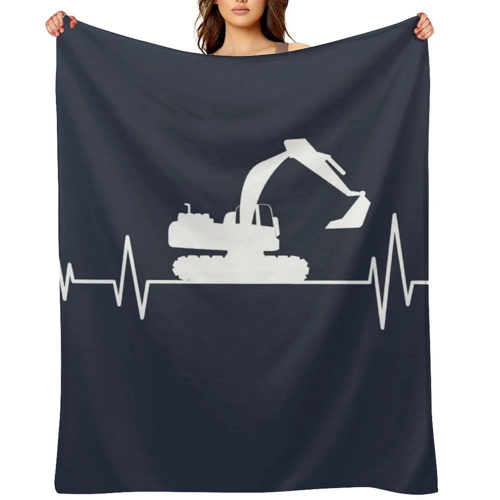 

Excavatorheartbeat ,Backhoe lover Excavator digger Throw Blanket bed plaid valentine gift ideas Flannels Shaggy Blankets