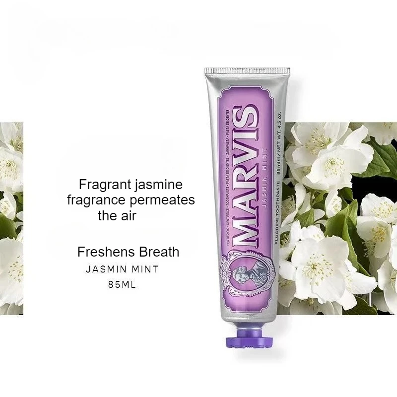 

Marvis Summer Jasmine Mint Toothpaste 85ml Oral Hygiene Stain Removal Prevent Tooth Decay Gingival Care Fresh Jasmine Flavor