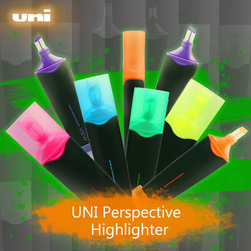 

6colors Uni Perspective Highlighter USP-200 Quick-drying Waterproof Marker Pen Students Use Office Pastel Stationery Rotuladores