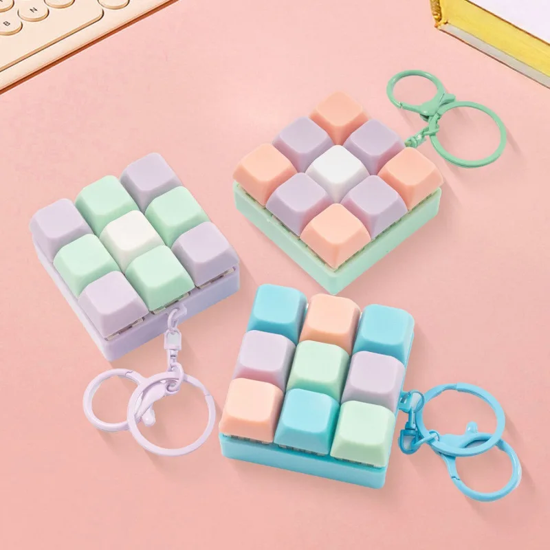 

9-клавишная клавиатура, брелок-антистресс, клавиатура, кнопка, колпачок для ключей, подвеска, игрушки для снятия стресса для детей, взрослых, подарок