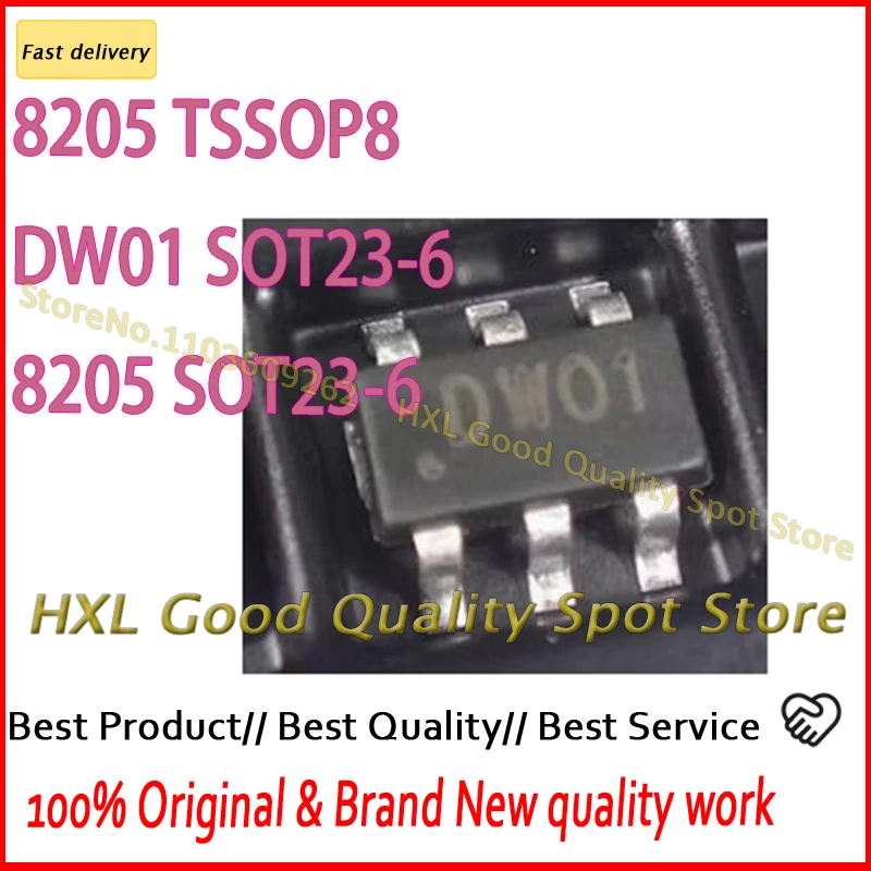 10PCS 100% New Original FS8205A 8205 TSSOP-8 DW01S DW01A DW01 FS8205 SMD SOT23-5