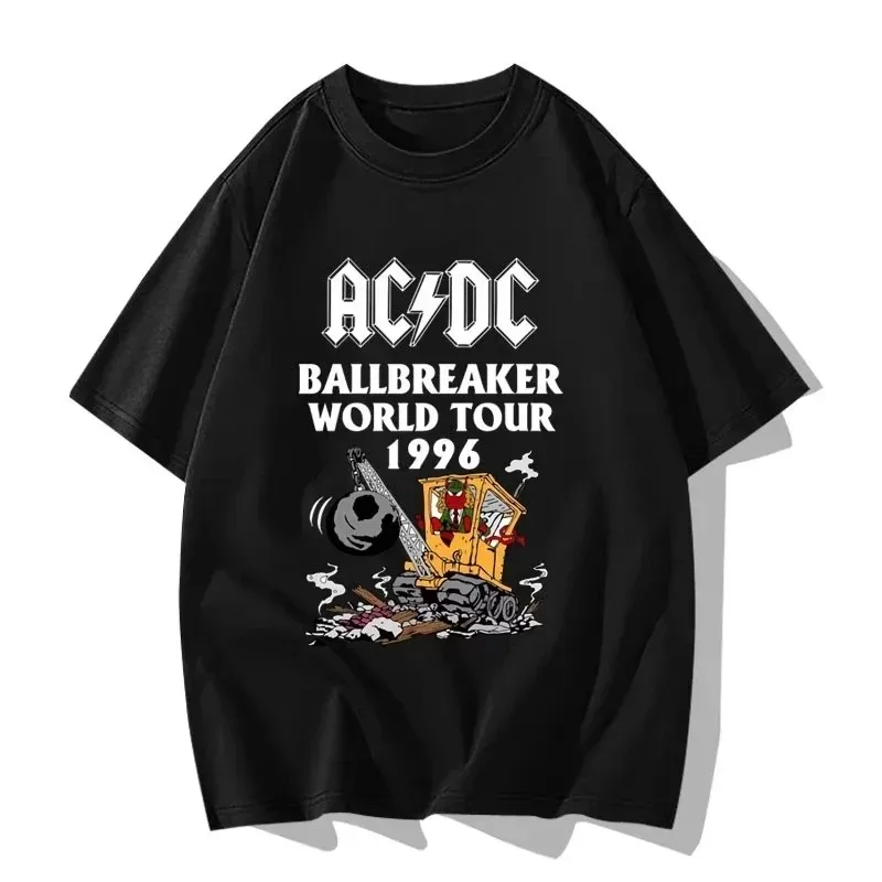2025 New Design of Street Punk Rock Band ACDC Fans Hip Hop Cotton Print Adult and Children Short Sleeve T-shirt