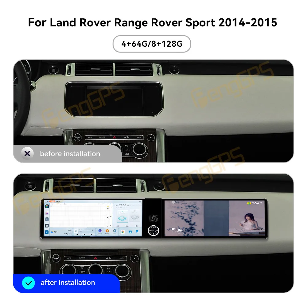 

Dual Screen 12.3"Android 13 CarPlay Car Radio For Land Rover Range Rover Sport 2014-2015 Touch Screen Multimedia Player GPS