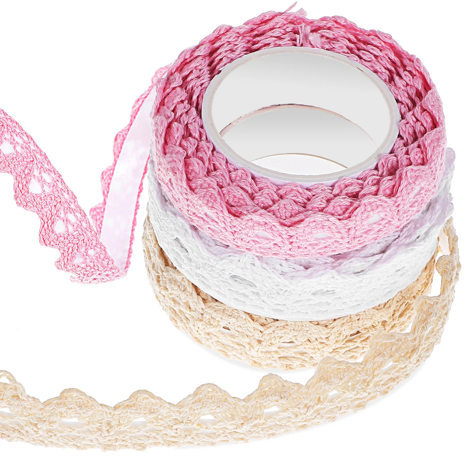 3 Rolls Embroidery Lace Trim Self Adhesive Wedding Decor Crochet Needles Decorations Sticky Tape Washi Masking