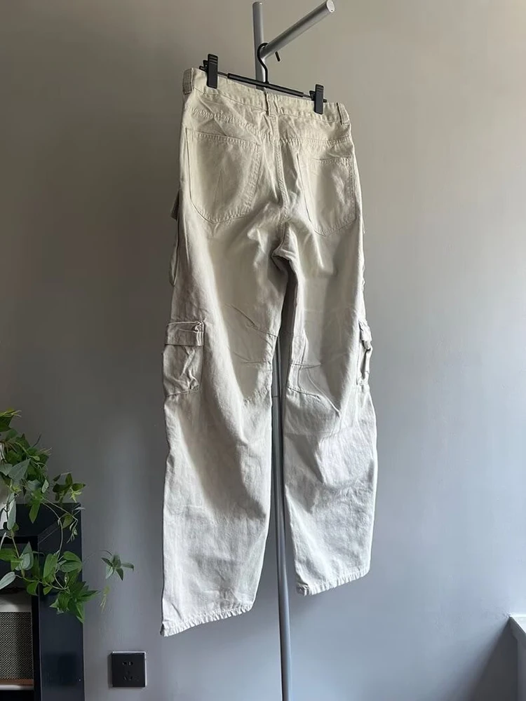 Trendy Mens Patchwork Denim Cargo Pants 2026 Spring Autumn Stylish Solid Color Multi Pocket Patchwork Jeans Men Bottoms Trousers