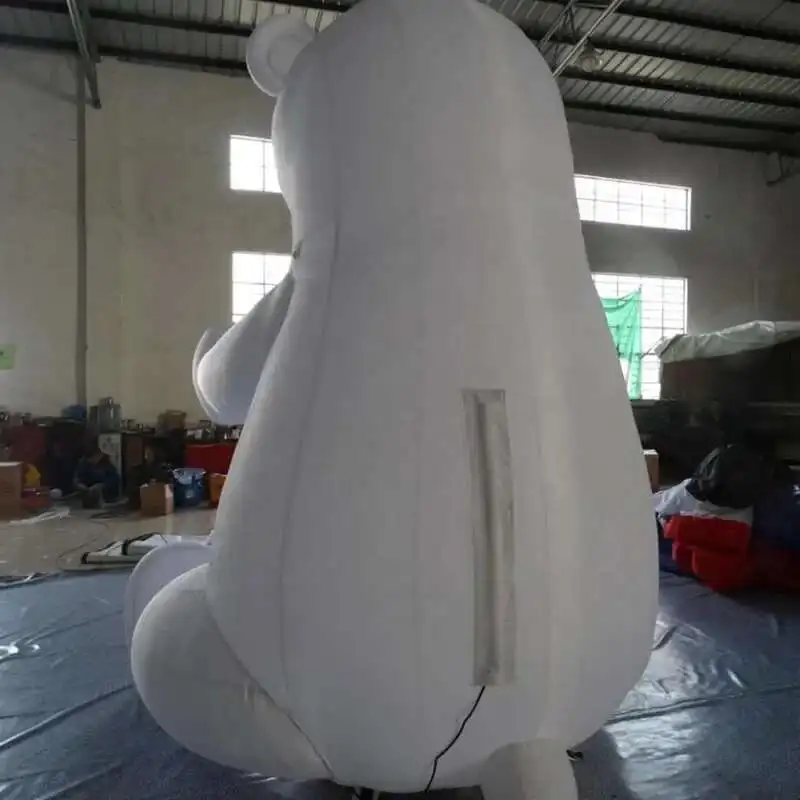 Customized White Cute Polar Blow Up Giant Iatable Bear Cartoon For Advertising Promotion With LED Light
