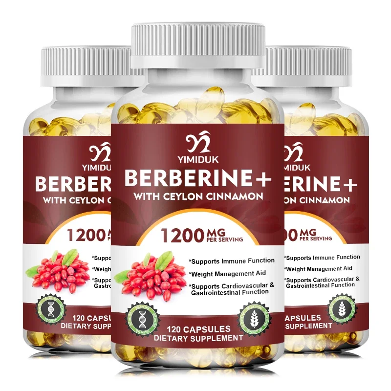 Capsules de berbérine à la enna de Ceylan, produit anti-continuité, soutient le système immunitaire, les fonctions cardiovasculaires et intestinales condamnées