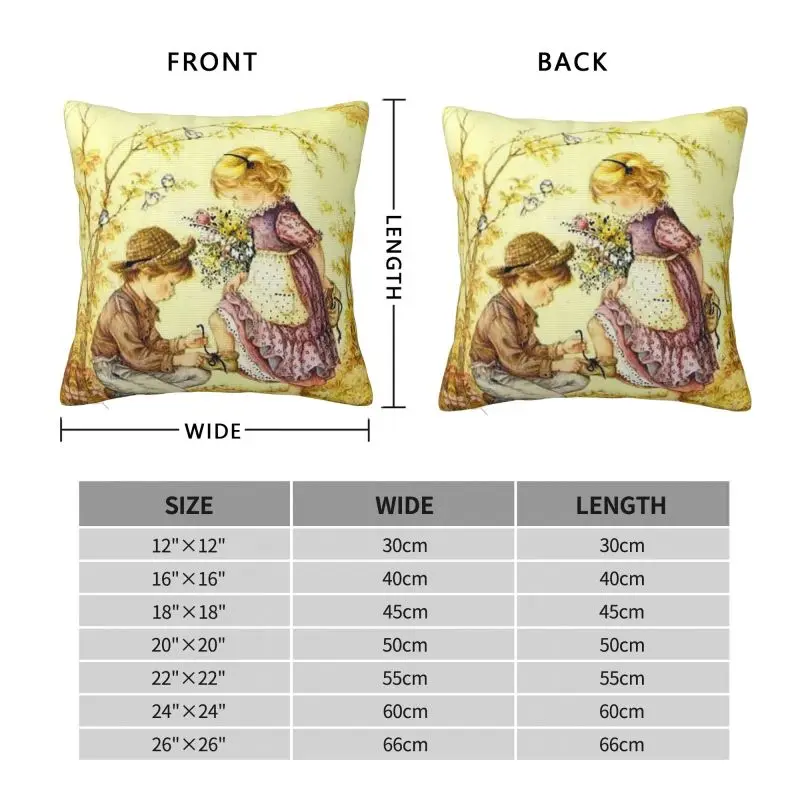 Sarah Kay Nordic Throw Pillow Cover Bedroom Decoration Cartoon Girl Car Cushion