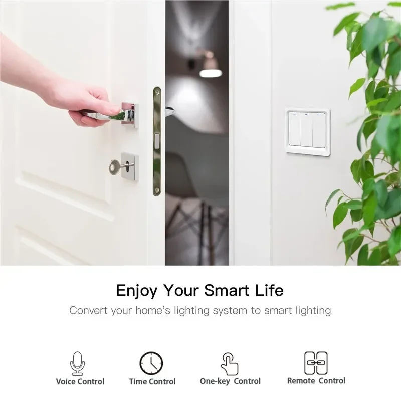 WiFi Smart Home Light Switch Push Button Smart Life/Tuya APP Remote Control Works with Alexa Google Home for Voice Control