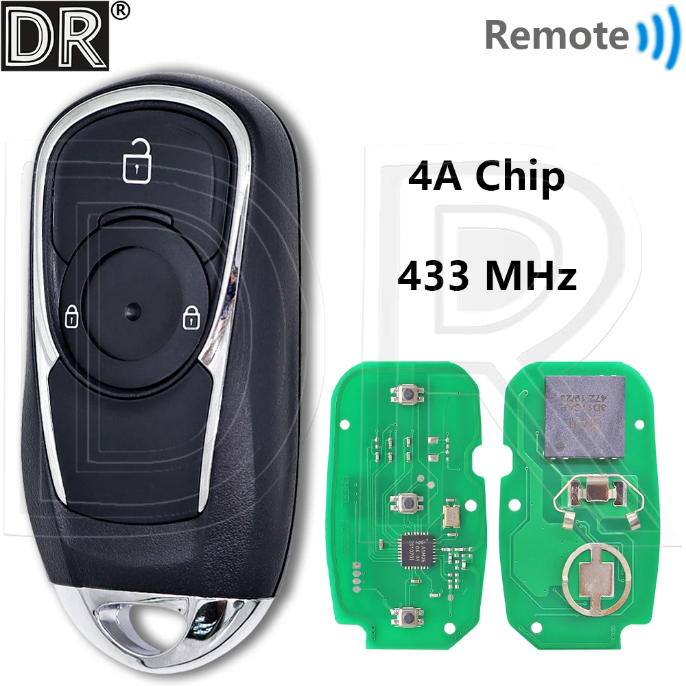 

Отличный автомобильный ключ-пульт дистанционного управления для Buick Velite 6 с чипом 4A, 433 МГц