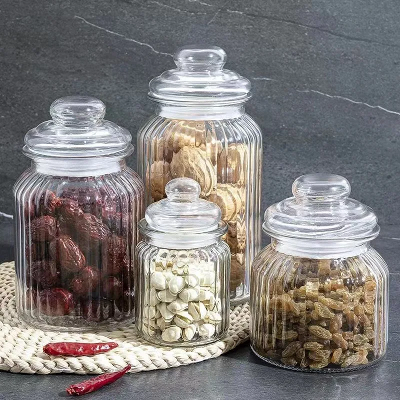 

Household Coffee Bean Storage Bottle Glass Candy Jar Sealed Transparent Mini Jar Tea Caddy Kitchen Food Storage Container Box