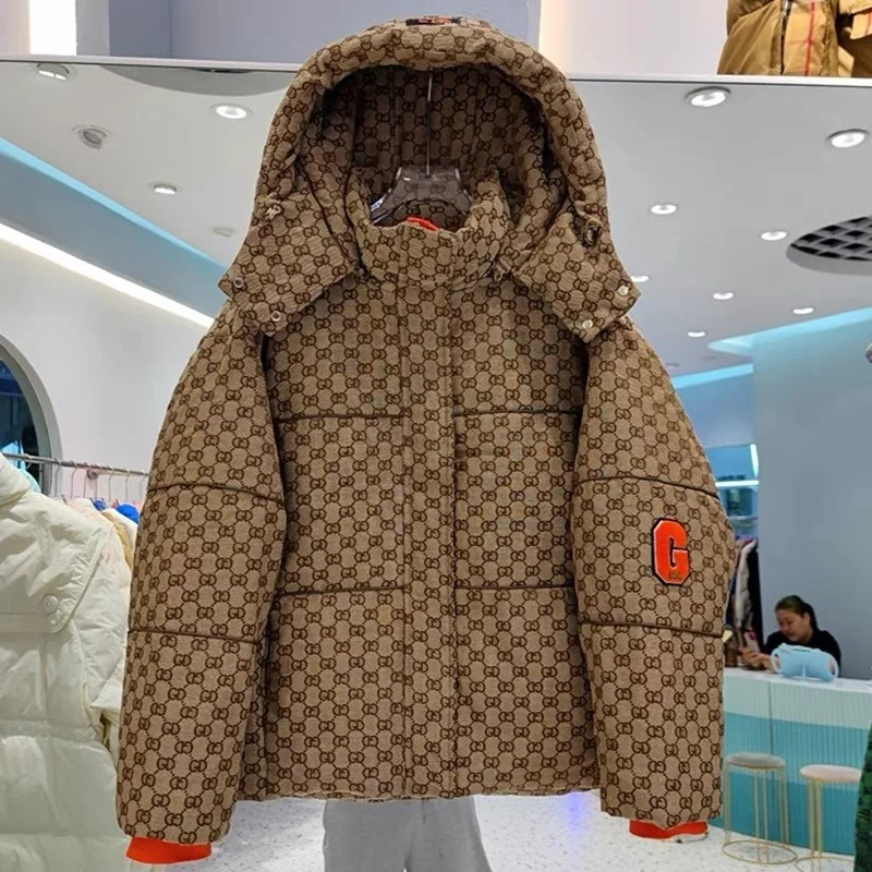 New Hooded Print Green Down Jacket Winter Female 2024 Parkas Mujer Casual Puffer Winter Down Coats Women Elegant Office Lady