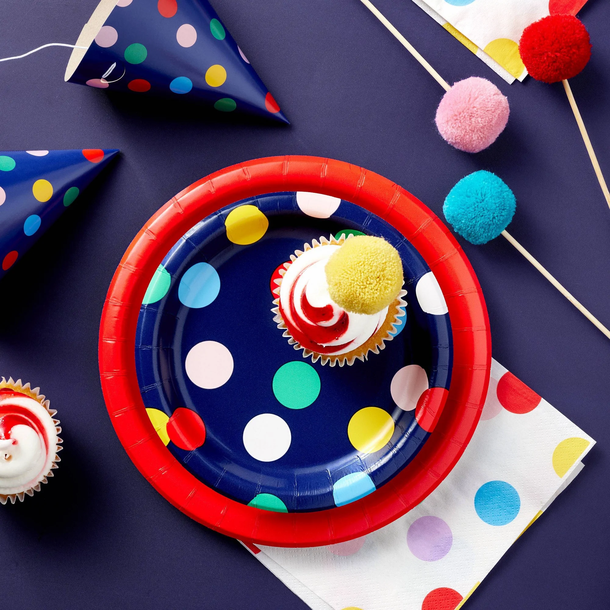 30ct Confetti Dot Paper Lunch Napkins, Colorful Disposable Table Napkins For Party Picnic And Everyday Meals