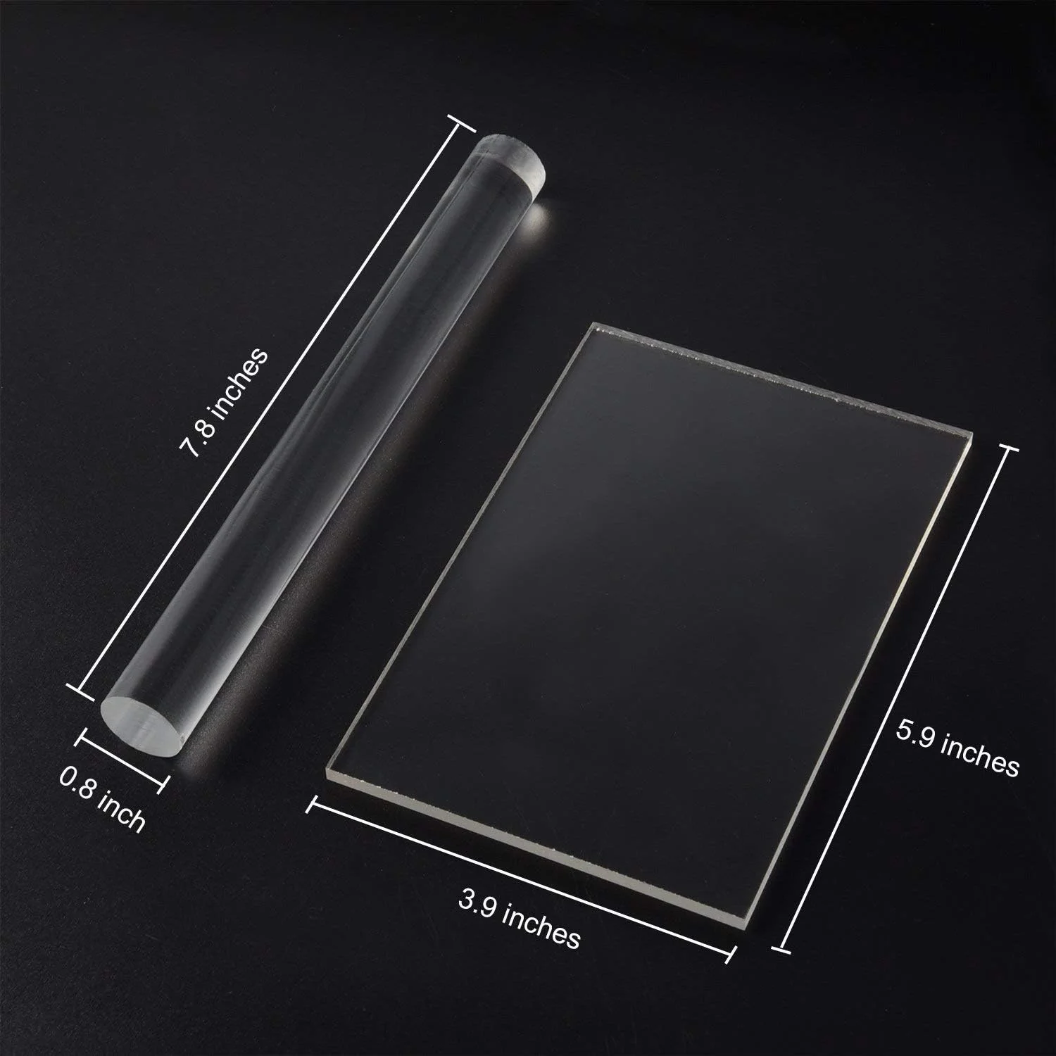 Acrylic Clay Roller with Acrylic Sheet Acrylic Round Clay Non-Stick Rollers for Shaping and Sculpting, Polymer Clay Craft Tool