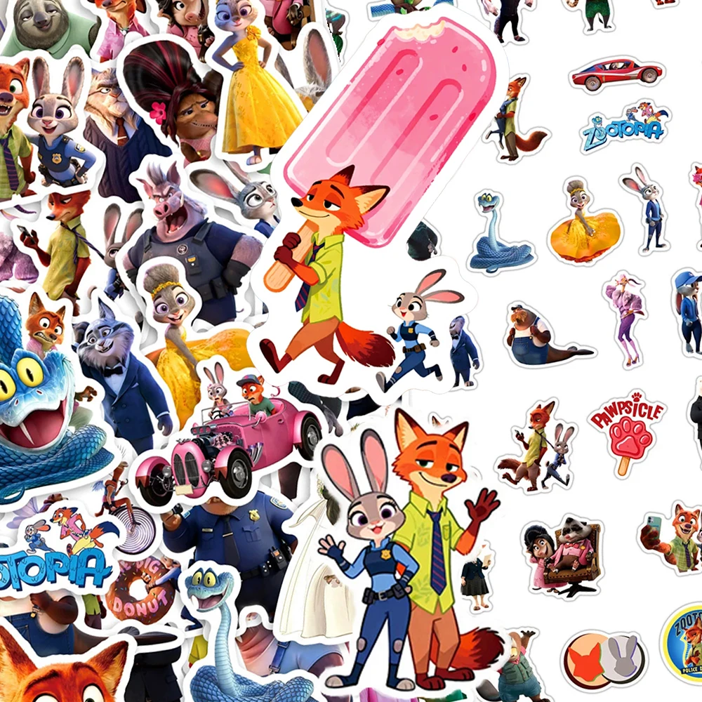 10/30/50 個漫画ディズニーズートピア 2 ステッカーアニメ映画落書きデカールスケートボードヘルメット電話バイク防水ステッカーパック