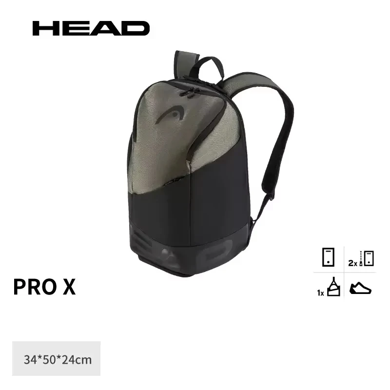 HEAD PRO X Series Original Tennis Backpack 1-2PK Large Capacity Tennis Racket Bag Travel With Separate Shoe Compartmen