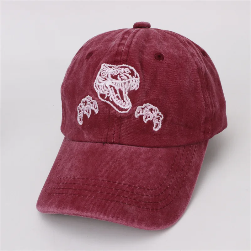 Kids Funny Baseball Cap Dinosaur Embroidery Cute Fun Boys Girls Summer Visor Hats Washed Cotton New