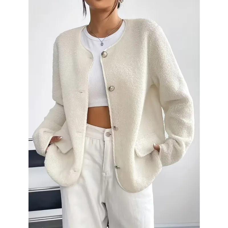 

Textured Woolen Jacket Winter New Celebrity Short Top