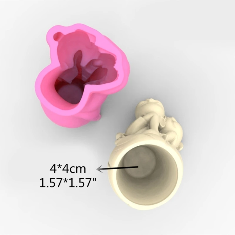 Moule en Silicone en gypse pour fille, bricolage, succulentes, Pot fleur en béton, Vase, plâtre, ciment, moule en argile,