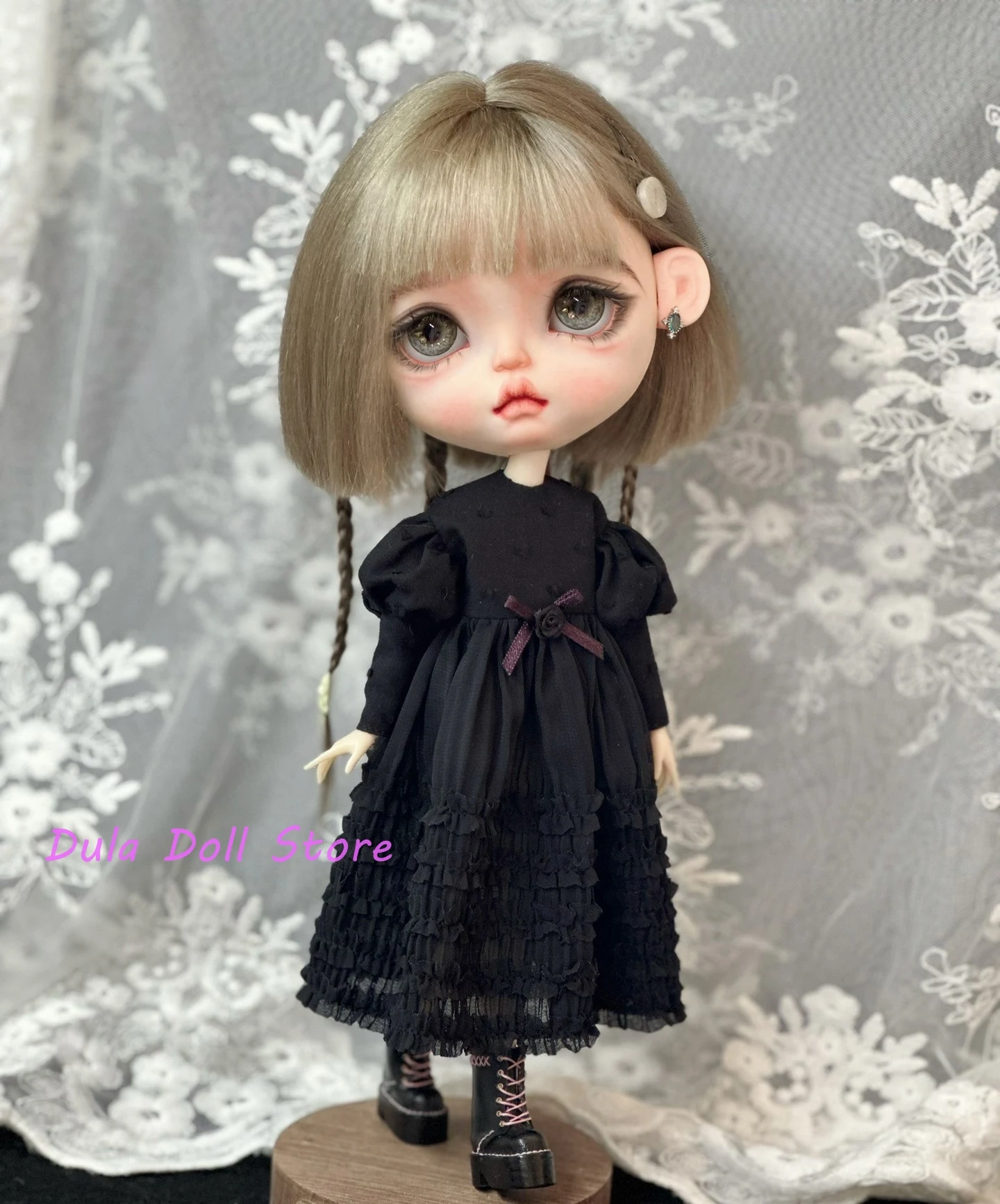 

Dula Doll Clothes Dress Black vintage rose cake dress Blythe ob24 ob22 Azone Licca ICY JerryB 1/6 Bjd Doll Accessories