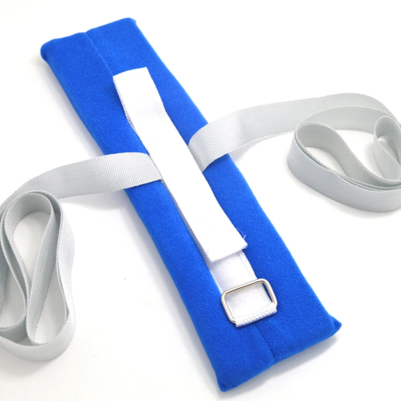 Sangle de retenue médicale bleue pour Patients, 1 pièce, mains et pieds, sangle fixe pour personnes âgées, utilisation mentale