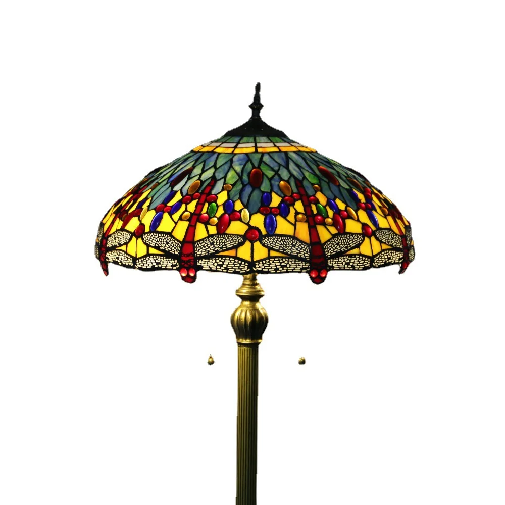 

Living room lamp, study coffee table floor lamp, American pastoral 18 inches, dragonfly floor