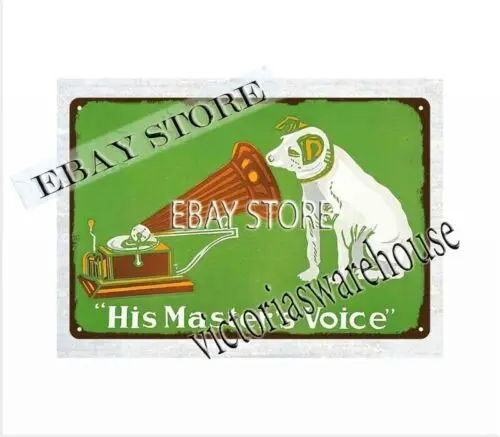 His Master's Voice RCA dog Nipper metal tin sign