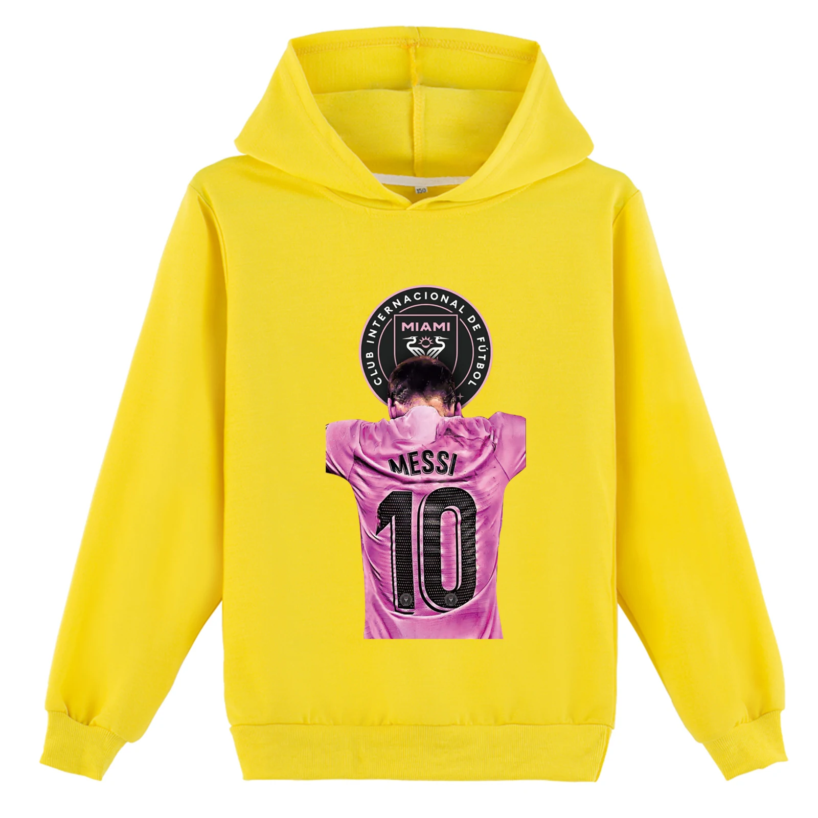Little Boy Girl Mes-si Cómodas camisetas de manga larga, sudadera novedosa de otoño para niños, sudaderas con capucha de moda en 2 a 14 años