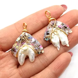 Exquisite Natural Freshwater Pearl Color Shell Pendant 22-35mm Winding Charm Fashion Jewelry DIY Necklace Earrings Accessories