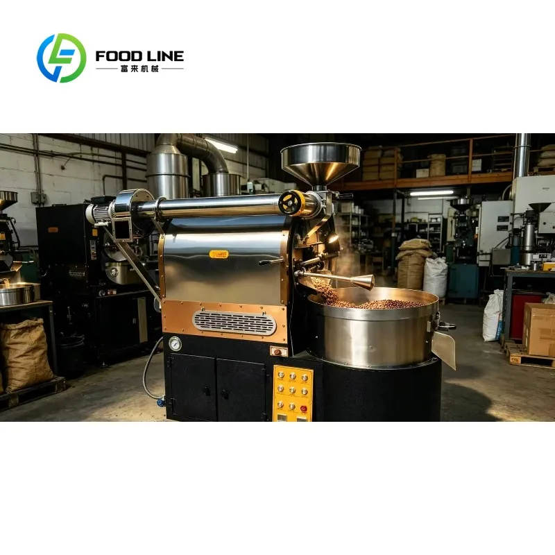 customized bean roasting drum with destoner 6‑12kg dual fuel digital setup for local commercial coffee workshop business buyers