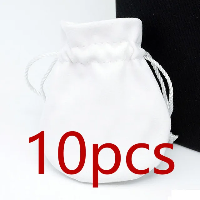 Velvet Flannel Bag Pouch For Pandora Bead Charm Ring Bracelet Women Jewelry Birthday Gift White Bags Fashion Outer Packaging