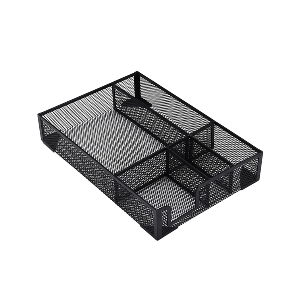 Desk Tidy Stylish Metal Tray And Multi Compartment Storage Frame Grid Is ple And Fashionable