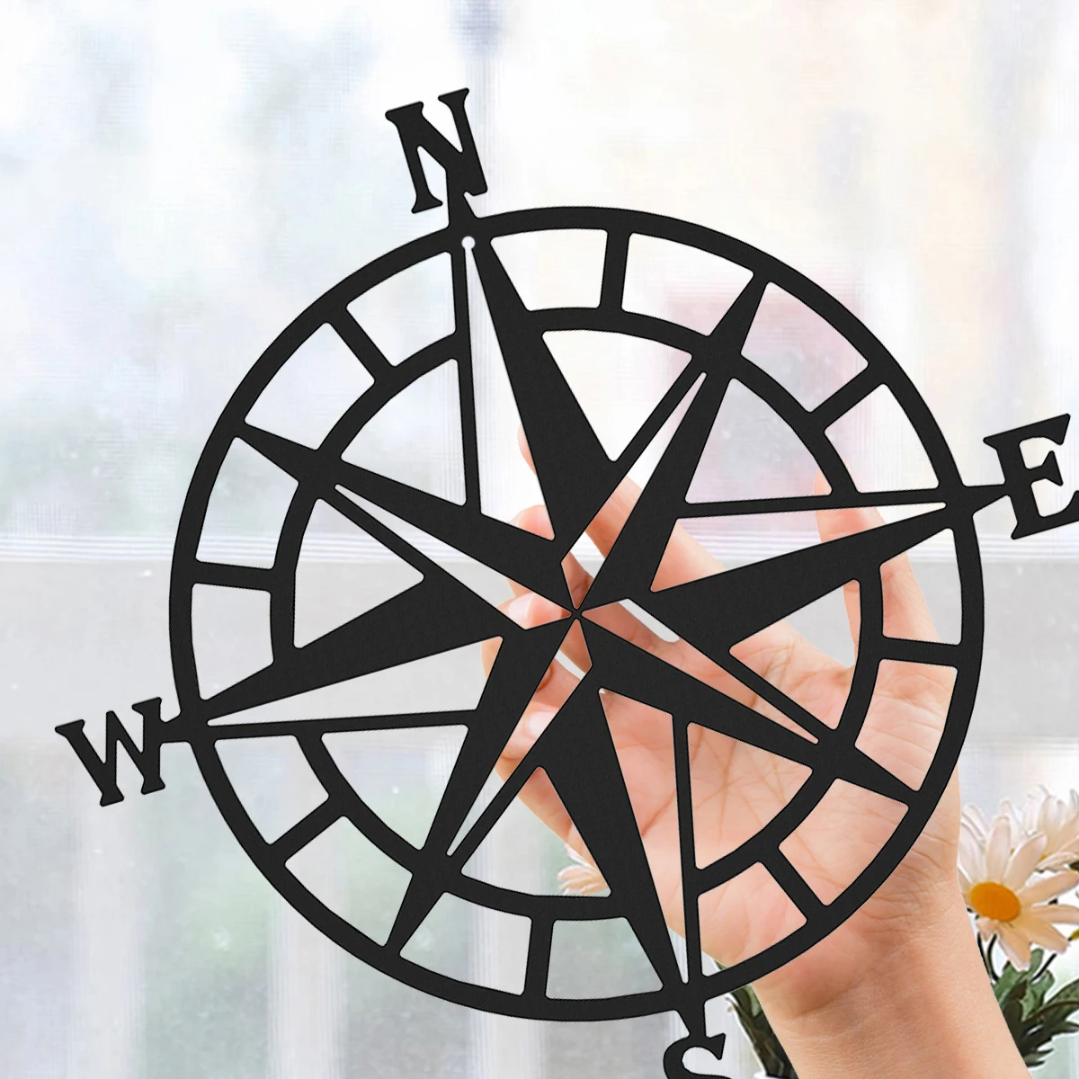 Metal Nautical Compass Wall Art Home Decoration Exquisite Art Compass Wall Decoration Art Beach Theme for Indoor Outdoor