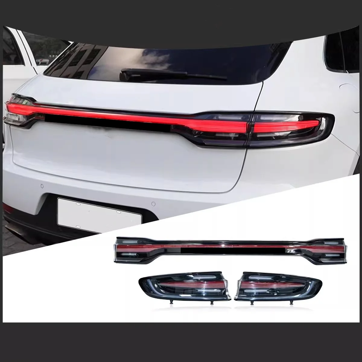 

Задний фонарь в сборе для Porsche Macan 14-17, модифицированный светодиодный сквозной фонарь Streamer, указатель поворота, стоп-сигнал, задний фонарь, автомобильные аксессуары