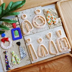2 Pcs Set Basic Shape Polymer Clay Earring Cutters 3D Printed Geometric Handmade Clay Embossing Mold Jewelry Pendant Making Tool