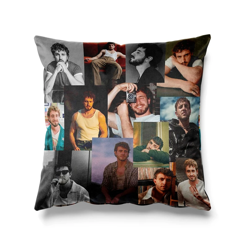 Aertemisi 18'' x 18'' Paul Mescal Collage Square Throw Pillow Cushion Covers Cases Pillowcases 45cm x 45cm