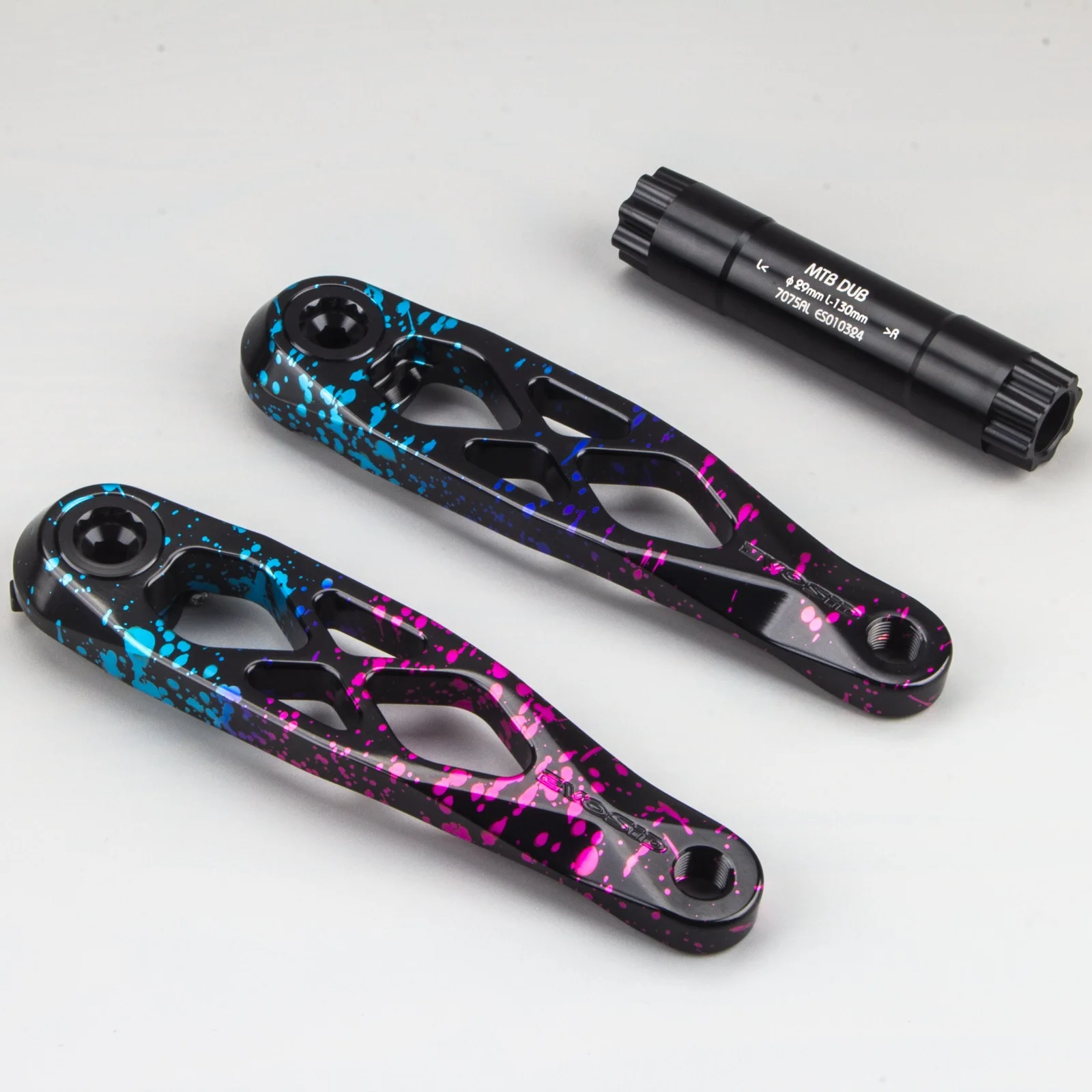 (BB付属)EVOSID cyber クランクアームセット ブラック 170mm EVOSID 5DEV 165-170mm CNC HollowTech MTB Crankset, High-Strength