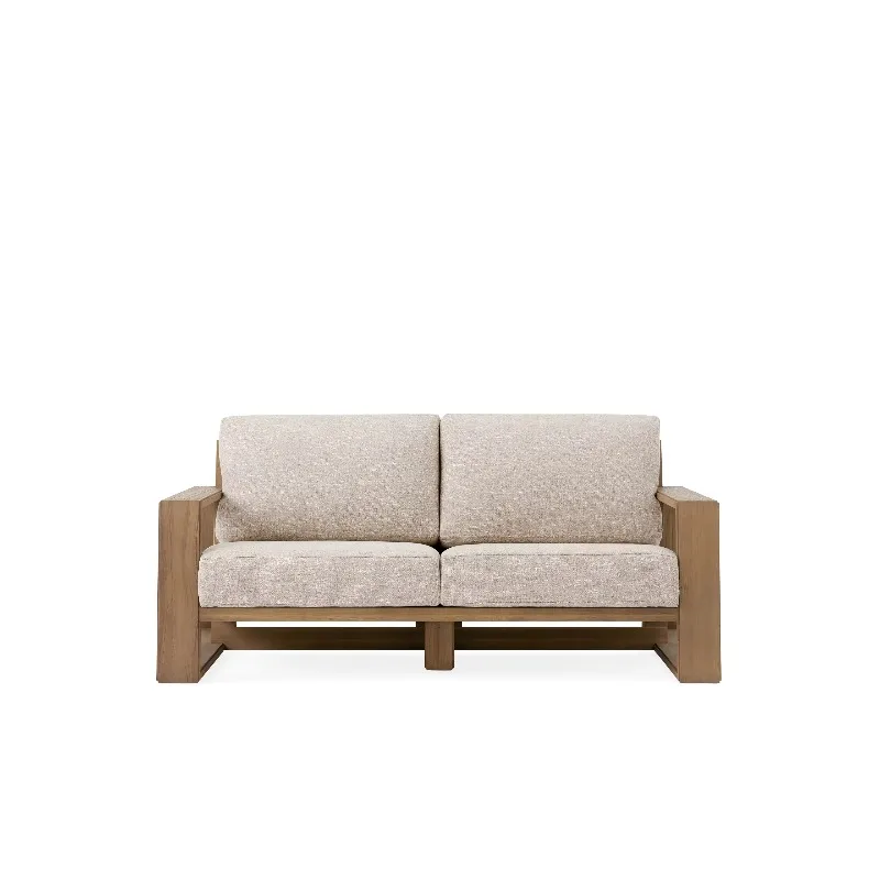 Customize Minimalism Style Garden Patio Solid Teak Loveseat Handcrafted Outdoor Lounger Furniture