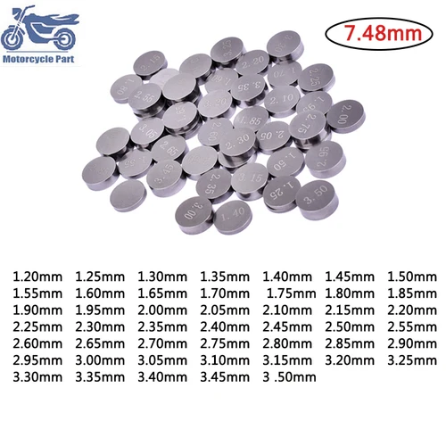 Kit completo de cuña de válvula ajustable de 7,48mm de diámetro para motocicleta Honda Suzuki Yamaha Kawasaki 1,2-3,5 1,225-3,475 # c