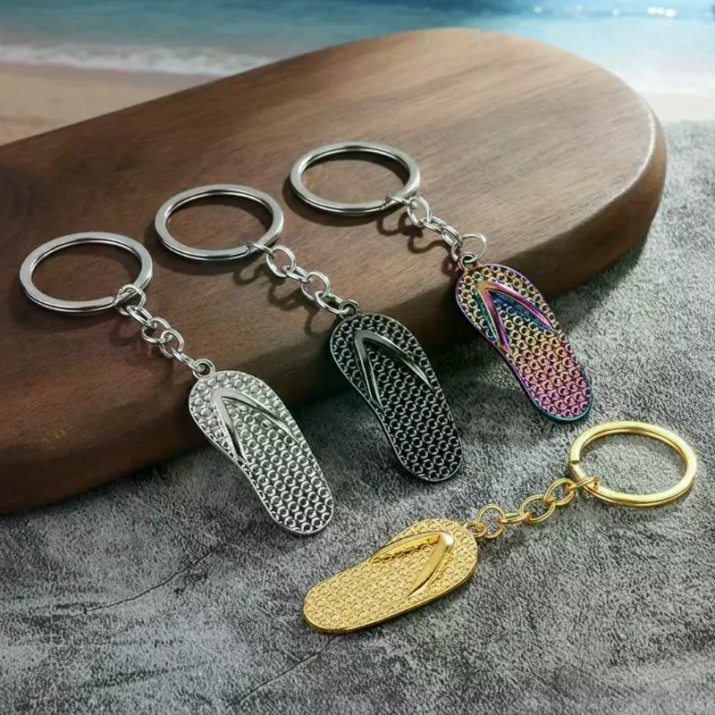 Keychains Slippers Shoe Key Chain for Women Cute Flip Flops Design Soft Loafer Style Bag Pendant for Gifts