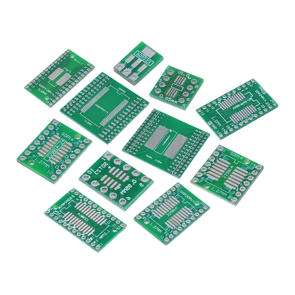 1.27MM SOP8 SOP10 SOP14 SOP16 20 24 28 56 turn DIP/SMD to DIP IC adapter Socket TSSOP SOIC SSOP Board Converter Plate 0.65mm