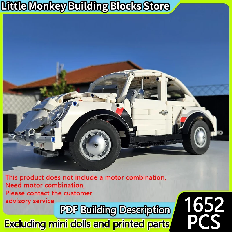 Speed Racing Car Model MOC Building Bricks White Compact Sedan Modular Technology Children Holiday Gifts Assemble Toys Suit