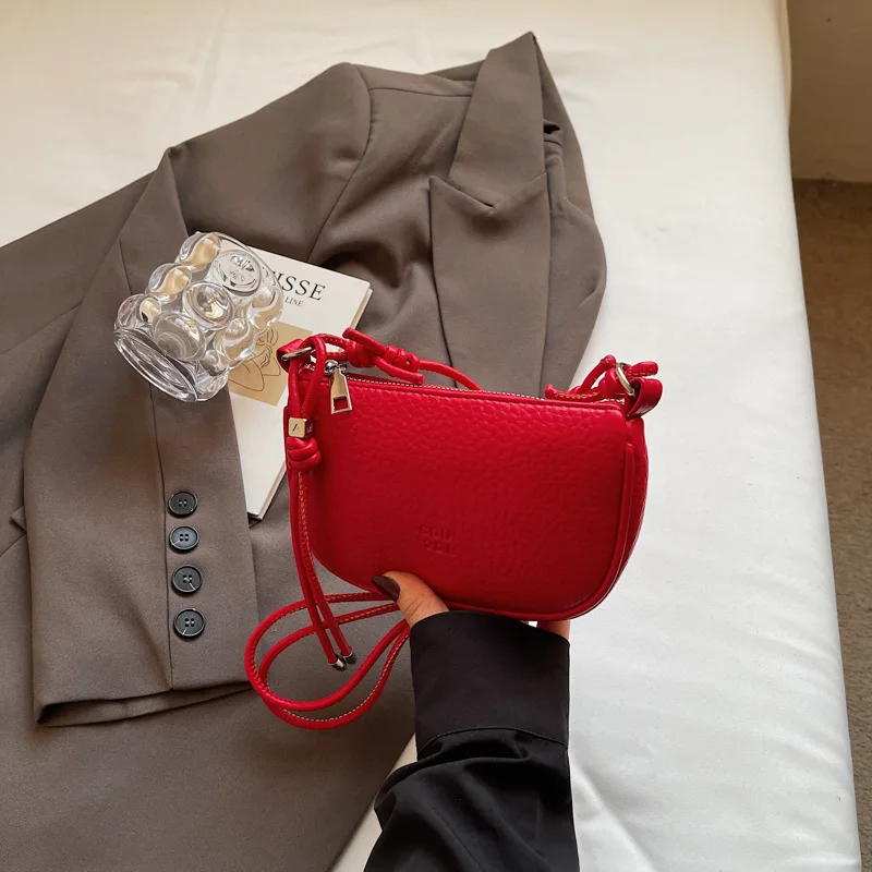 

Новинка 2025 года! Стильная женская сумка подмышки с зерном личи — шикарная маленькая квадратная сумка, универсальная сумка через плечо и через плечо