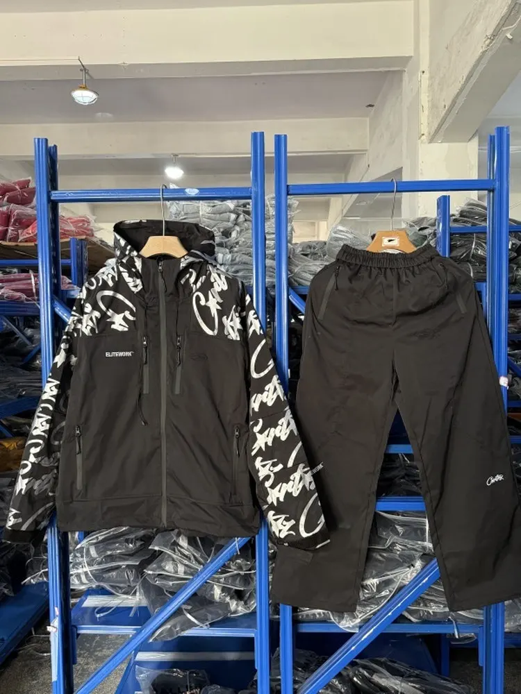 

Casual Sportswear Trasuit Hooded Outdoor Clothing Set for Teens Streetwear Hip Hop Sle Long Sve Pants Autumn Season