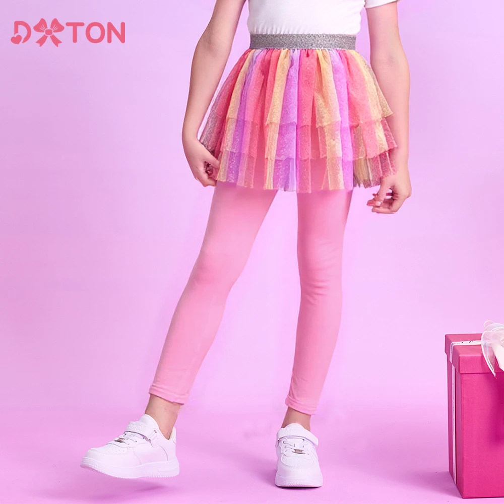 

DXTON Autumn Fake Two Girls Trousers with Skirts Cotton Children Leggings Layered Cake Skirt Patchwork Kids Toddler Pants Skirts
