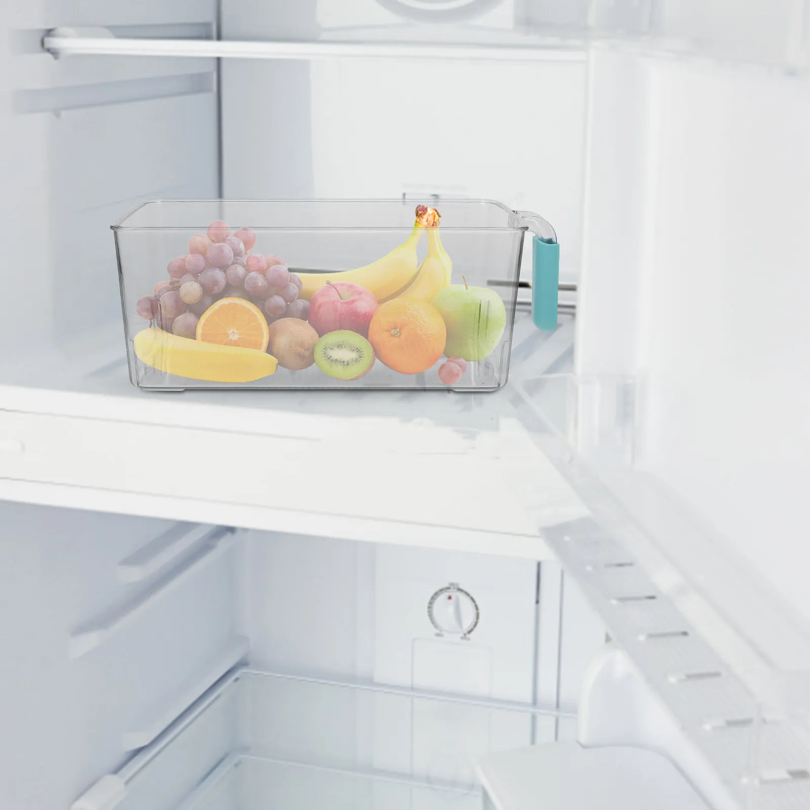 Fridge Storage Container Clear Hard Pet Material Large Capacity Fridge Food Storage Organizer Box for Kitchen Produce Saver Box