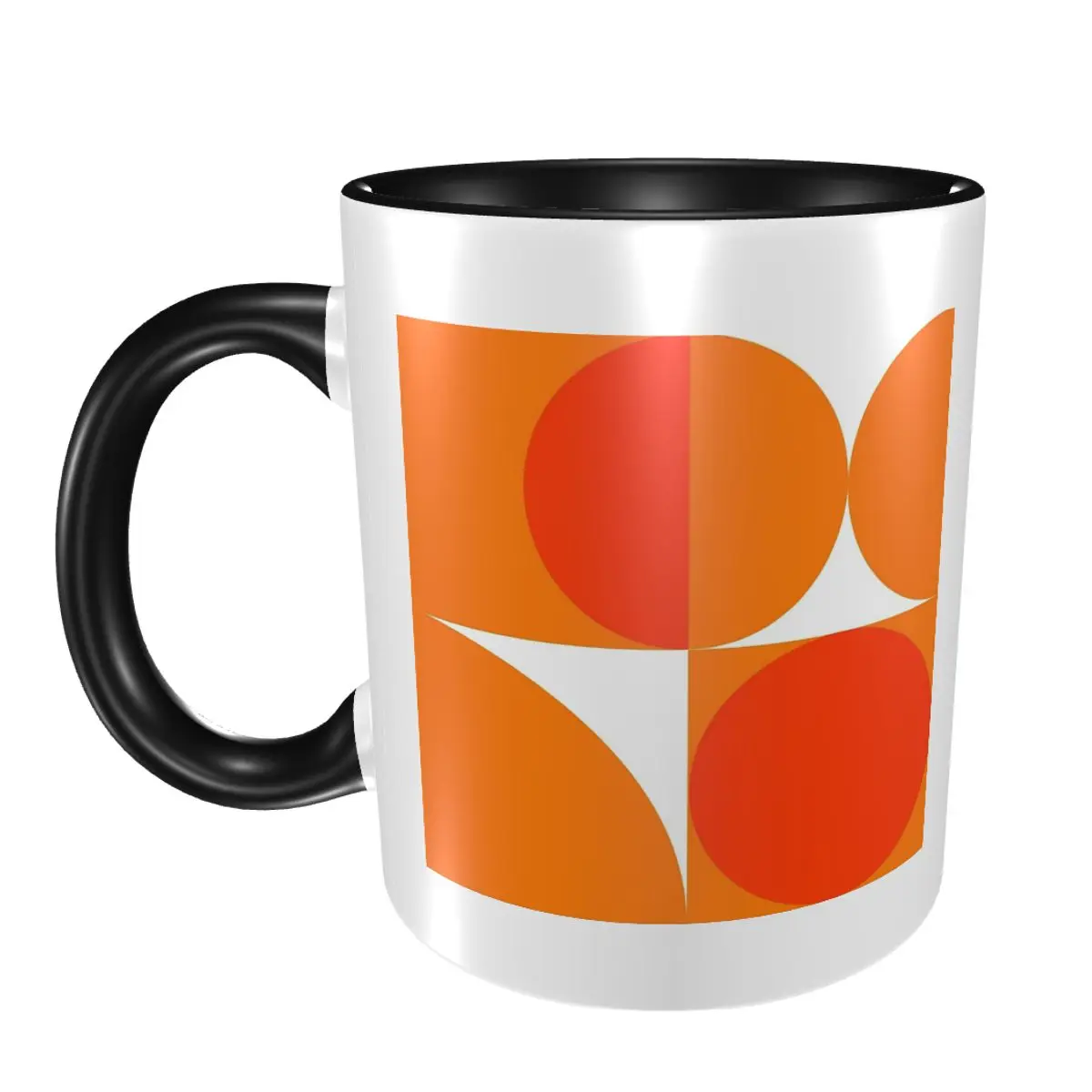 

Orange Bauhau Mug Funny Ceramic Coffee Cups Tea Mugs Milk Cup Drinkware Gift for Friends