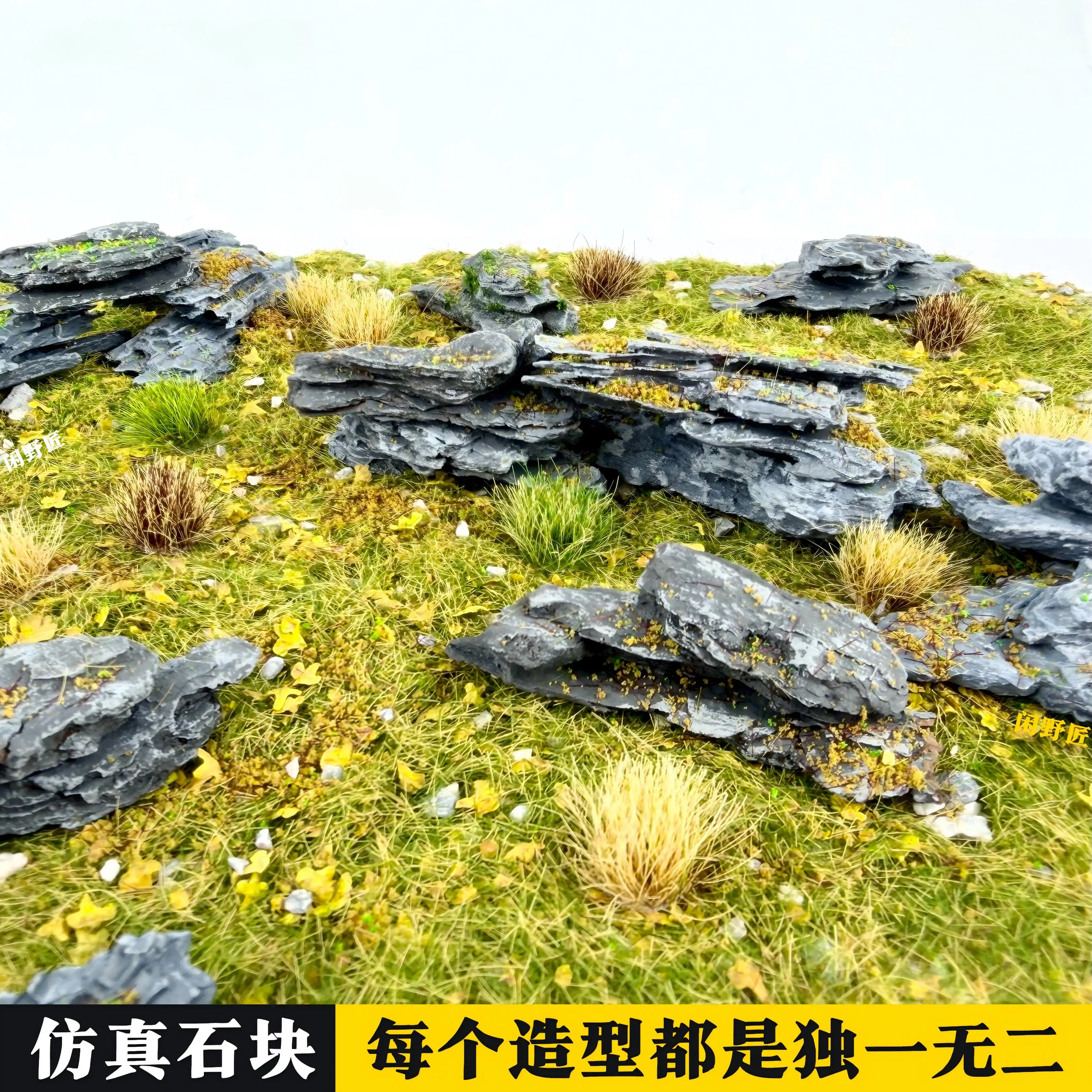 Image of Simulierter Schiefer-Felsstein, Miniatur-Schichtfelsenlandschaft, Diorama-Felsen, Bergsteine für Militärmodelle, Eisenbahnen, Dörfer, Mikromodelle
