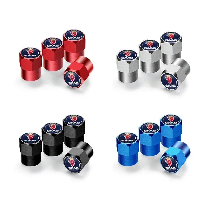 4PCS Auto Reifen Rad Vorbau Luft Ventil Kappen Abdeckungen Für SAAB 9-4X 9-7X 9-3 9-5 9-2X 9-X 9000 900 600 99 97 Monster GT750